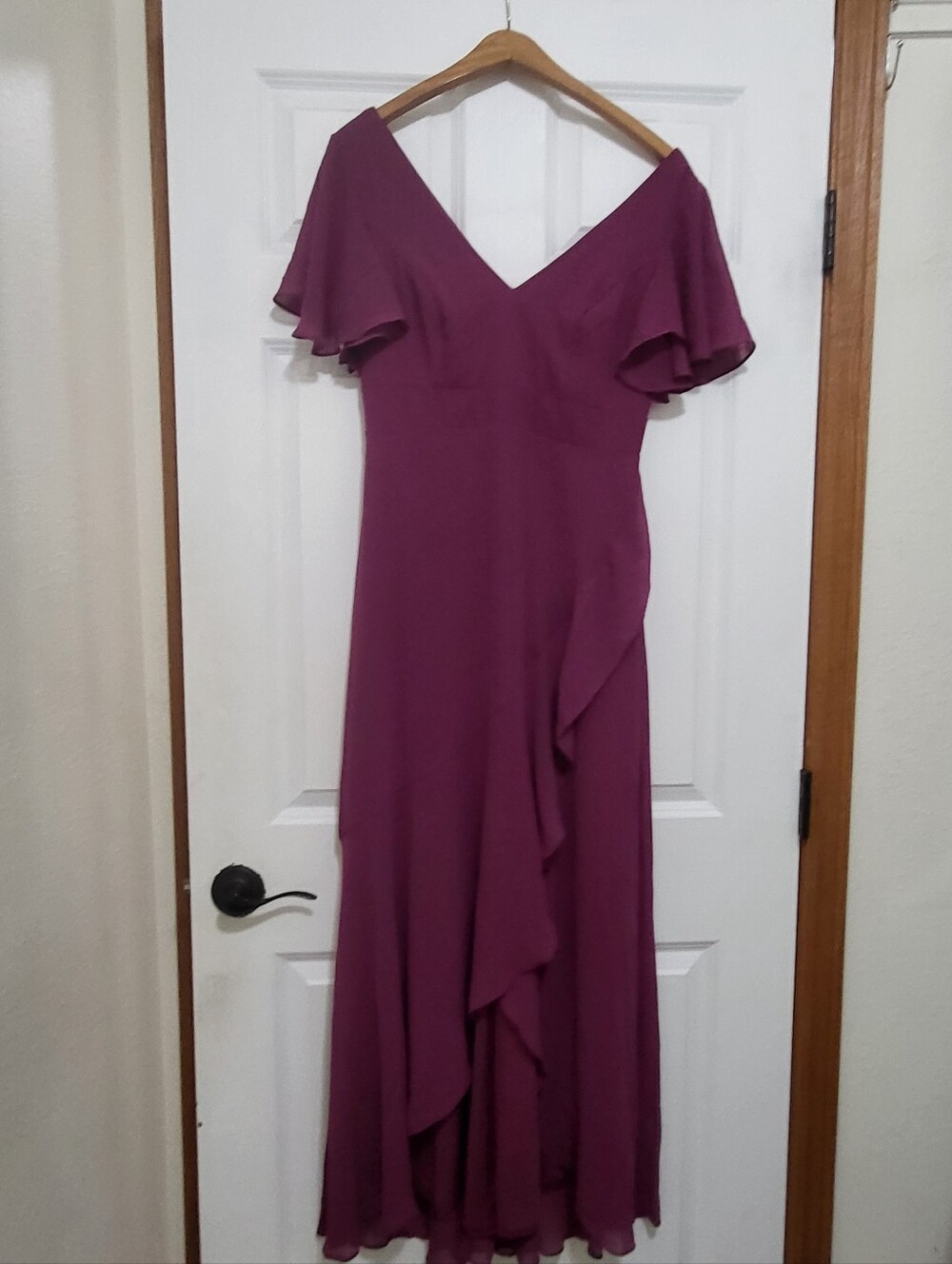 Ever Pretty Plum High-Low Ruffle Dress